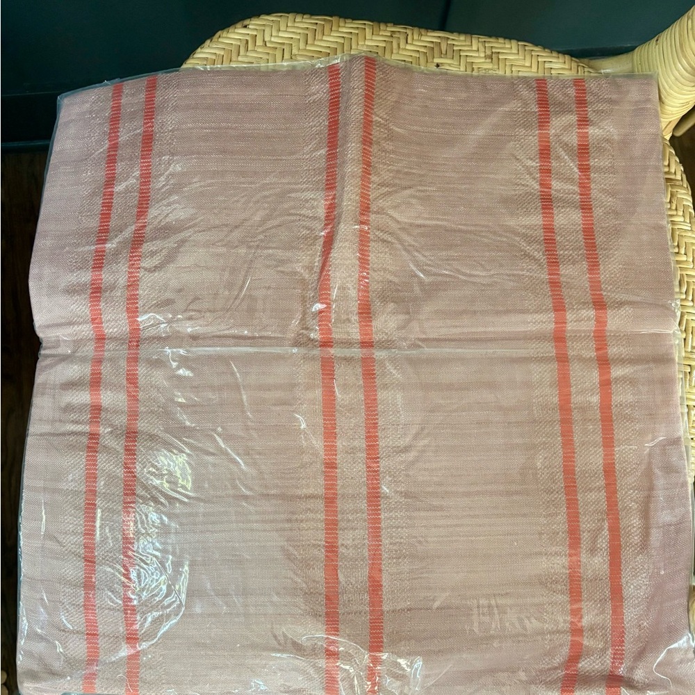 West Elm Blush Accent Pillow w Stylish Stripes